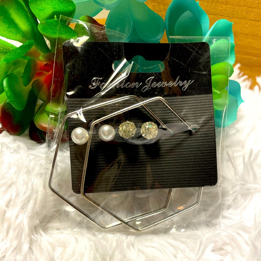 Silver tone earrings